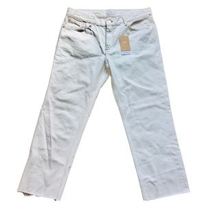 Mango - Straight Cropped Mid waist Denim Jeans - Size 10